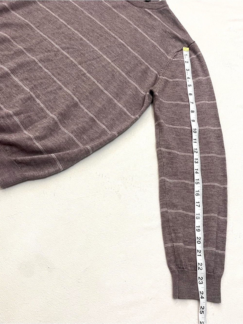 Saks Fifth Avenue Light Brown Striped Crewneck Wool Blend Sweater Women’s XL - Picture 10 of 16